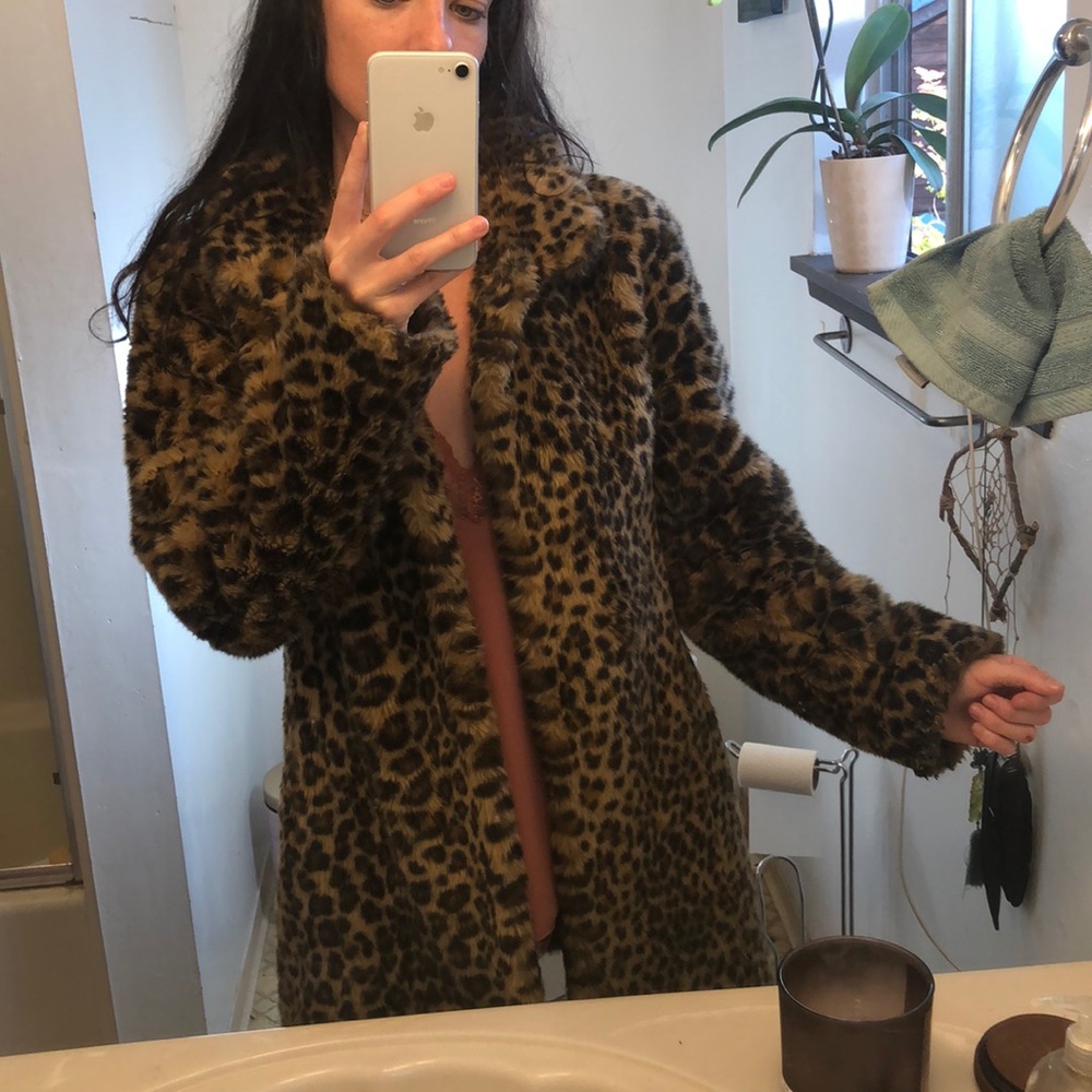 Faux Fur Leopard Coat